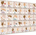 YIYDONG 36 Pieces ASL Alphabet Line Bulletin Board Set ABC Number Sign Language Flash Cards Wall Decorations for Pre-School Kindergarten Elementary Classroom Nursery Homeschool (Boho Rainbow)