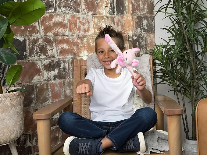 HUGIMALS Hug Babies Harper The Pig Cute Mini Plush Stuffed Animal Bracelet for Kids | Soft & Cuddly Portable Comfort Adorable On-The-Go Companion for Travel School & Adventures Ages 2+