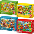 QUOKKA 100 Piece Puzzles for Kids Ages 4-6 – 4xSET Jigsaw Puzzles for Kids Ages 6-8 – Educational Search & Find Game with Animals, Cars for Childrens 5-8 – Toddler Learning Toy Gift for Boys and Girls