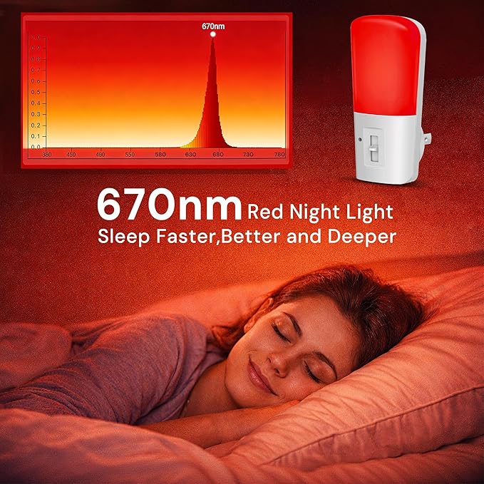 LOHAS-LED Red Light Night Light Plug in, Dimmable LED Night Lights 2 Pack, Dusk to Dawn Sensor, Sleep Aid Red, 0-80LM Adjustable Brightness Red Nightlight for Nursery Kids Room Hallway Kitchen Gift