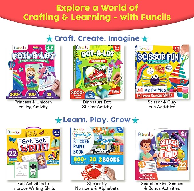 Dot Art Activity - Unicorn & Princess Sticker Kit, Toddler Art & Craft Supplies for Kids, Birthday Gifts for Boys & Girls Ages 3, 4, 5, 6, 7 Year Old - Kids Travel Toys, Airplane Must Have