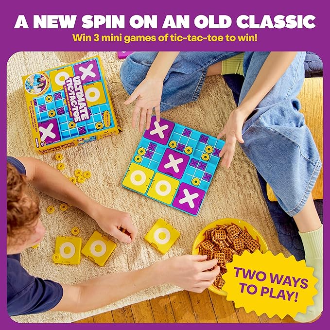 Ultimate Tic Tac Toe™ By Relatable, Exciting Board Games for Family Gatherings, Great Games for Kids, Includes 1 Board, 41 Mini X's, 40 Mini O's, 5 Large X's, 5 Large O's