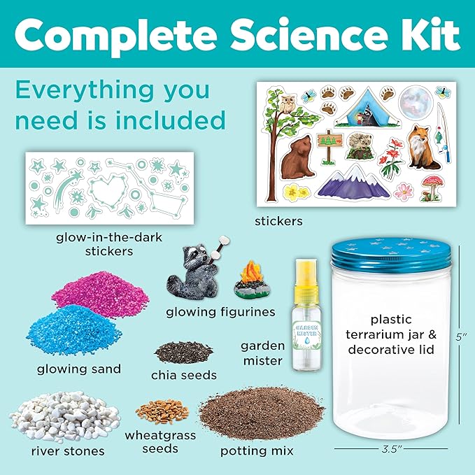 Creativity for Kids Grow 'N Glow Terrarium Kit - Educational Science Kits| Spring Crafts for Kids Gifts for Boys and Girls | Craft and STEM Projects (Ages 6+)