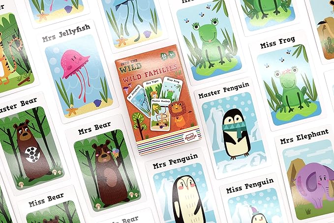 Shuffle Into The Wild 3 Kids Card Games - Snap, Families & Pairs, Encourage Your Childs Memory, Matching and Coordinating Skills, for Ages 3+