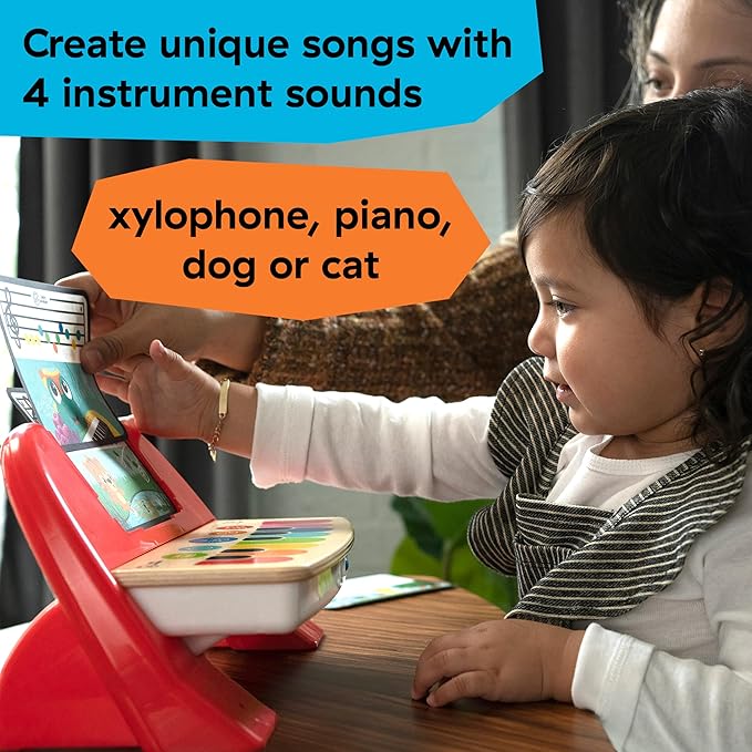 Baby Einstein Cal’s First Melodies Magic Touch Wooden Piano Musical Baby Toy, Ages 6 Months +