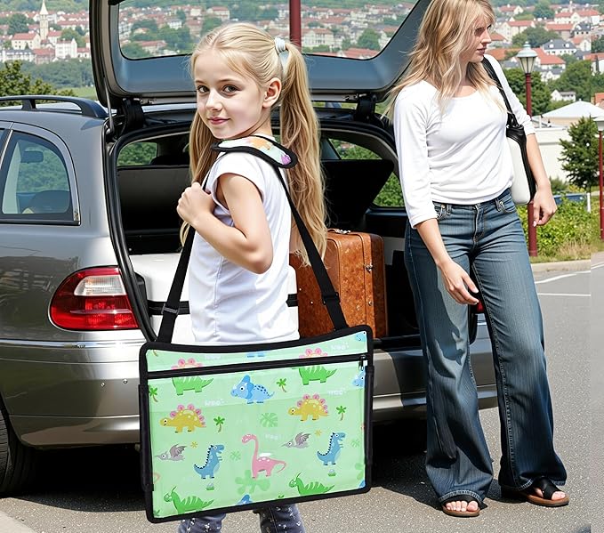 Kids Travel Tray, Car Seat Tray for kids Travel, Toddler Road Trip Essentials With Drawing Kit, Toddler Lap Desk Organizer for Car, Carseat Table for Airplane