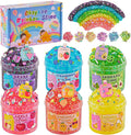 6 Pack Bingsu Crunchy Slime Kit, Rainbow Slime for Kids, with Cute Slime Charms & Add-ins, Slime Party Favors Sensory Toys, Holiday Birthday Easter Hallowmas Christmas Girls Gift & Boys Gift