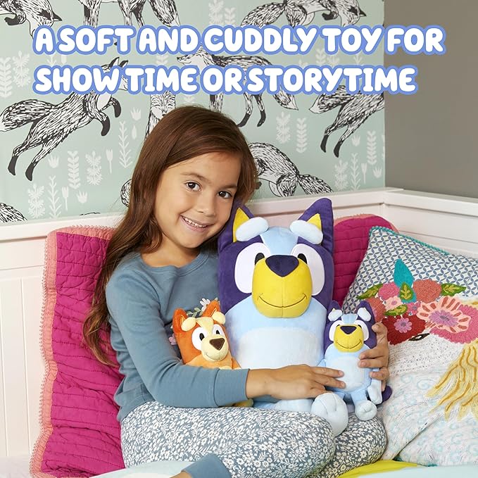 Bluey Plush Toys, Extra Large 18” Cuddle Toy for Kids, Ultra-Soft Deluxe Material Big Plushies Perfect for Show Time, Story Time & Giant Hugs