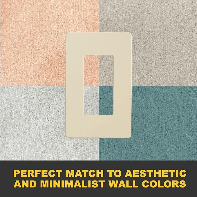 Faith Ivory 1-Gang Screwless Wall Plate (8-pack) | Light Switch Plate or Wall Plate for Electrical Outlet | 1-Gang Wall Plate for Decorator Switches and Receptacles | Heat-Resistant Thermoplastic