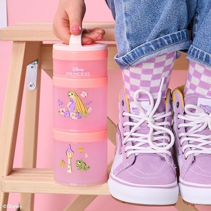 (Rapunzel) DiSNEY PRINCESS Whiskware Stackable Snack Pack - 3 Jar + Handle - White/Pink/Purple