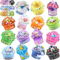 LAWOHO 15 Pack Slime Kit for Kids, DIY Crunchy Butter Slime Set with Charms & Add-ins, Soft Non-Sticky Slime Party Favors, Stress Relief Sensory Toys, Birthday Gifts Classroom Prizes for Boys Girls