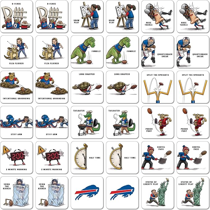 YouTheFan NFL Officially-Licensed Memory Match Game - Humorous, Team-Specific, Original Hand-Drawn Artwork, Fun for The Whole Family, for Fans Young and Old