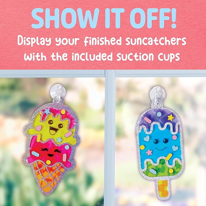 Creativity for Kids Sticker Sun Catchers Mini Craft Kit: Create 2 Suncatchers - Toddler Spring Crafts and Gifts, Arts & Crafts for Kids, Window Art for Kids (Ages 3+)