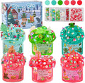LAWOHO 6 Packs Red & Green Slime for Kids- Clear, Butter, Cloud Slime Making Kit with Glow in The Dark Add-ins & Charms, Slimes Kit for Boys & Girls Party Favors, Birthday St Patricks Day Easter
