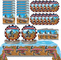Dirt Bike Birthday Party Supplies Serves 24 Motorcycle Party Paper Plates Napkins Set Motocross Dirt Bike Tablecloth Tableware Kit for Baby Shower Decorations Kids Boys Girls