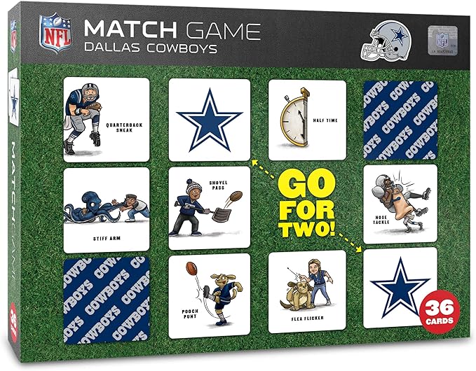 YouTheFan NFL Officially-Licensed Memory Match Game - Humorous, Team-Specific, Original Hand-Drawn Artwork, Fun for The Whole Family, for Fans Young and Old