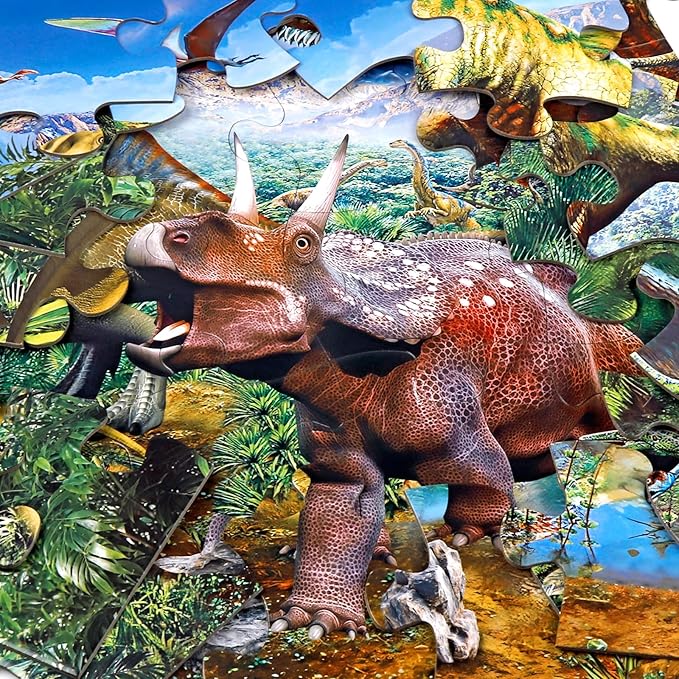 Jumbo Floor Puzzle for Kids,48 Piece Volcano Dinosaur Large Jigsaw Puzzles, Fun Educational Toy for Toddlers Ages 3-5,Preschool Learning Easter Gift for Boy Girl Ages 4-8