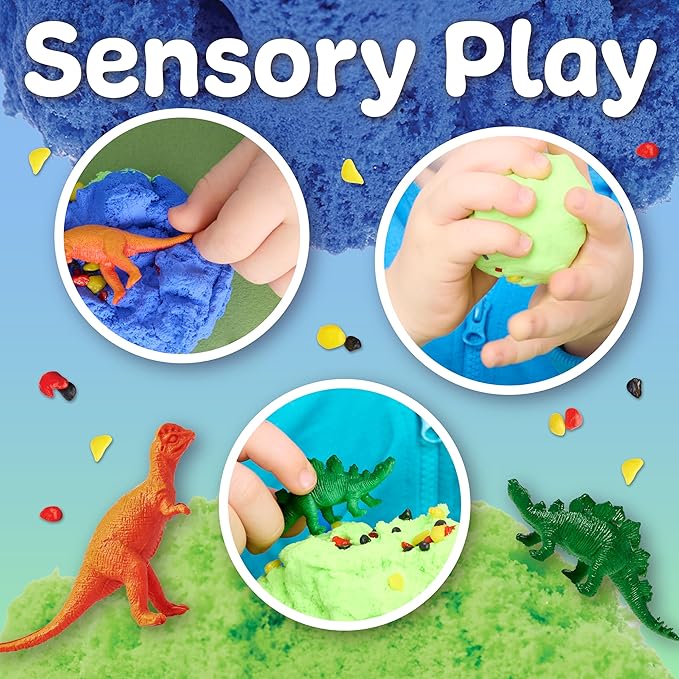 Creativity for Kids Sensory Minis Dinosaur Kit | Cloud Clay Sensory Toy for Toddlers | Squish, Scoop & Discover Dinosaur Figures | Spring Crafts for Travel Activities (Ages 3+)