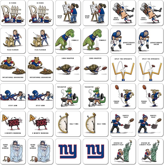 YouTheFan NFL Officially-Licensed Memory Match Game - Humorous, Team-Specific, Original Hand-Drawn Artwork, Fun for the Whole Family, for Fans Young and Old