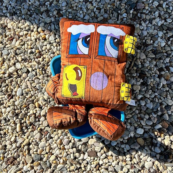 Squeaky Door Plush - 2-in-1 Toy & Pillow, 80s Nostalgic Plush Pal Reimagined, Soft Stuffed Rectangular Character, Cozy Nap-Play Design