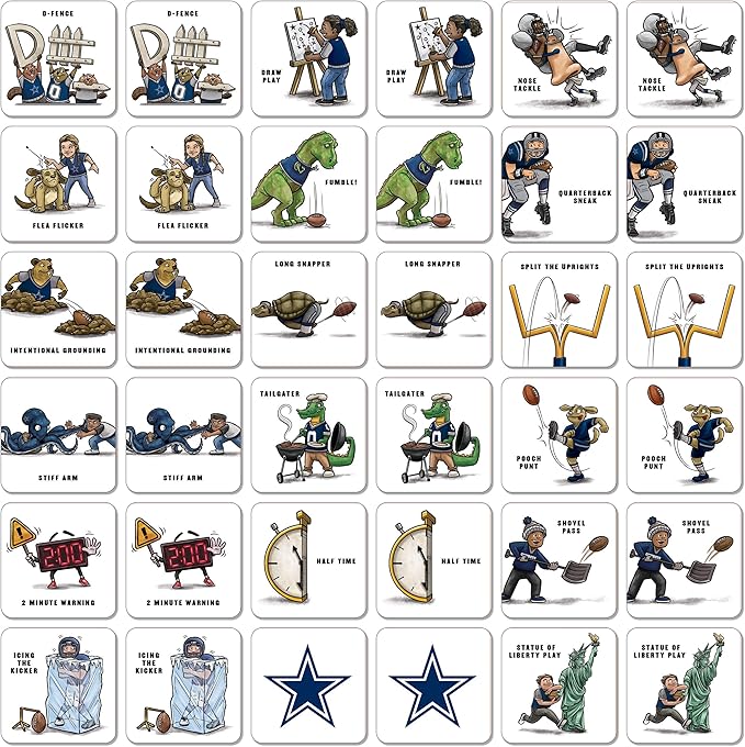YouTheFan NFL Officially-Licensed Memory Match Game - Humorous, Team-Specific, Original Hand-Drawn Artwork, Fun for The Whole Family, for Fans Young and Old