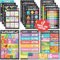 Hadley Designs 16 Educational Posters for Toddler Learning Activities - Alphabet Daycare Essentials, Laminated Pre-K Posters for Toddlers 1-3, Preschool Learning Activities, Chalkboard Classroom Decor