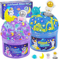 Galaxy Cloud Slime Kit for Kids, Glow in The Dark Space Slime with Astronaut Charms, Non-Sticky Soft Sensory Toys, Birthday Gifts Party Favors Classroom Prizes for Boys Girls Ages 4-12