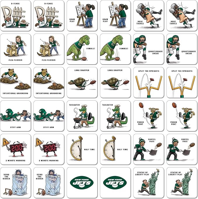 YouTheFan NFL Officially-Licensed Memory Match Game - Humorous, Team-Specific, Original Hand-Drawn Artwork, Fun for the Whole Family, for Fans Young and Old