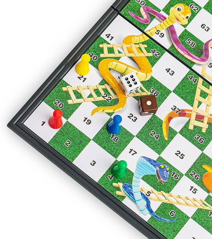 Magnetic Snakes and Ladders Board Game Set - 9.6 Inches