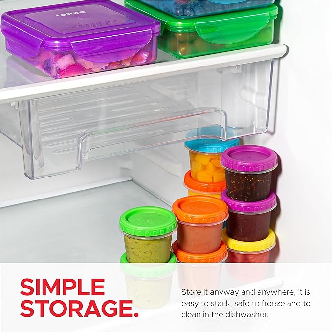 Tafura Small Lunch Containers [12 Pack] 4 Oz. with Lids | Snack for Condiment Puree, Snacks, and More Reusable, BPA Free, (HG-4-12C)