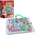 3D Snake & Ladders - Christmas Edition | Festive Foldable Board with 3D Plastic Ladders | Portable Travel Game, No Batteries Needed | Ideal Holiday Party Game for Family