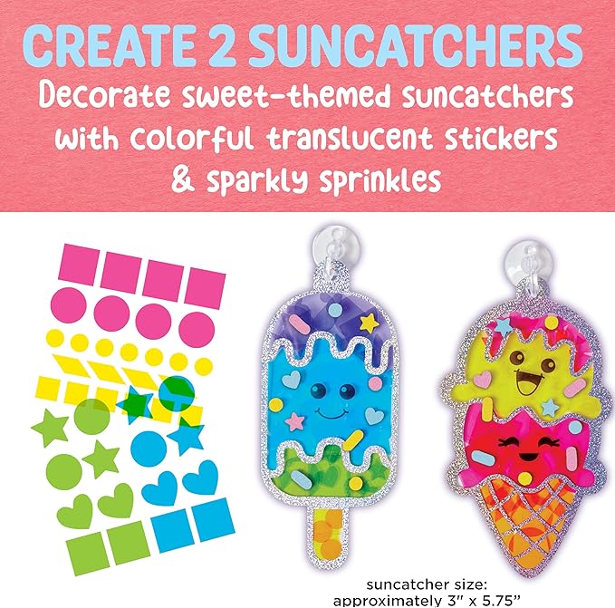 Creativity for Kids Sticker Sun Catchers Mini Craft Kit: Create 2 Suncatchers - Toddler Spring Crafts and Gifts, Arts & Crafts for Kids, Window Art for Kids (Ages 3+)