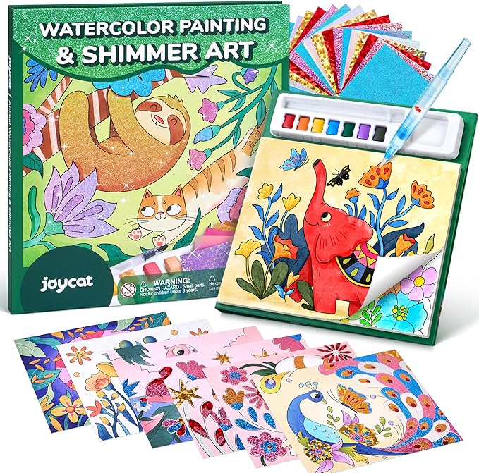 JoyCat Paint with Water Coloring Books, Art & Craft Activity, No Mess Art for Kids Ages 4-8, Craft Kits & Supplies, DIY Creative Activity, Gifts for Girls & Boys (Animals)