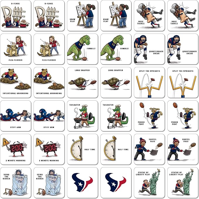 YouTheFan NFL Officially-Licensed Memory Match Game - Humorous, Team-Specific, Original Hand-Drawn Artwork, Fun for The Whole Family, for Fans Young and Old