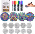Hula Home Stained Glass Mandala Art Kit - Animal DIY Window Clings with Markers, 10 Suncatchers - Perfect Hobby for Adults, Kids, Teens & Seniors - Ideal Gift for Beginners, Women & Elderly - New