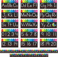 Alphabet Bulletin Board Set, 15 PCS Crayon Die-Cut ABC Wall Decorations 26 Upper & Lower Case Letters Plus 0-20 Numbers for Preschool, Kindergarten Classroom Playroom Bedroom Decorations