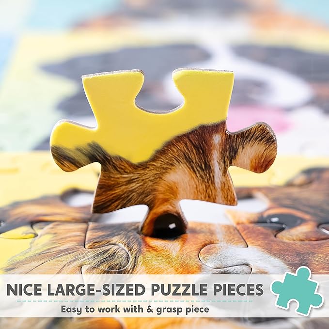 JOYIN 300 pcs Multicolor Dog Puzzles, Jigsaw Puzzle for Kids and Adults(27.6" x 19.7"), Puppy Theme Puzzles for Toddlers, Collection Gift Home Art Decor, Birthday Gift for Boys Girls 3 4 5 6 7 8