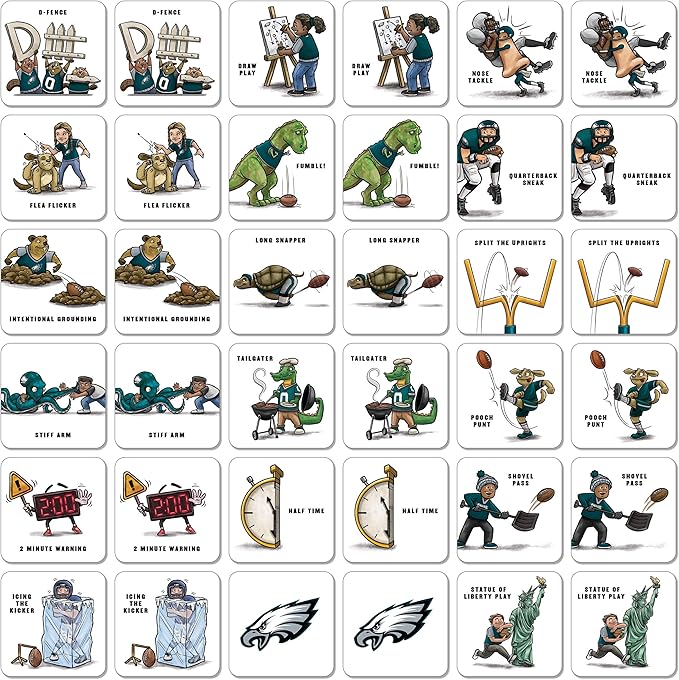 YouTheFan NFL Officially-Licensed Memory Match Game - Humorous, Team-Specific, Original Hand-Drawn Artwork, Fun for the Whole Family, for Fans Young and Old