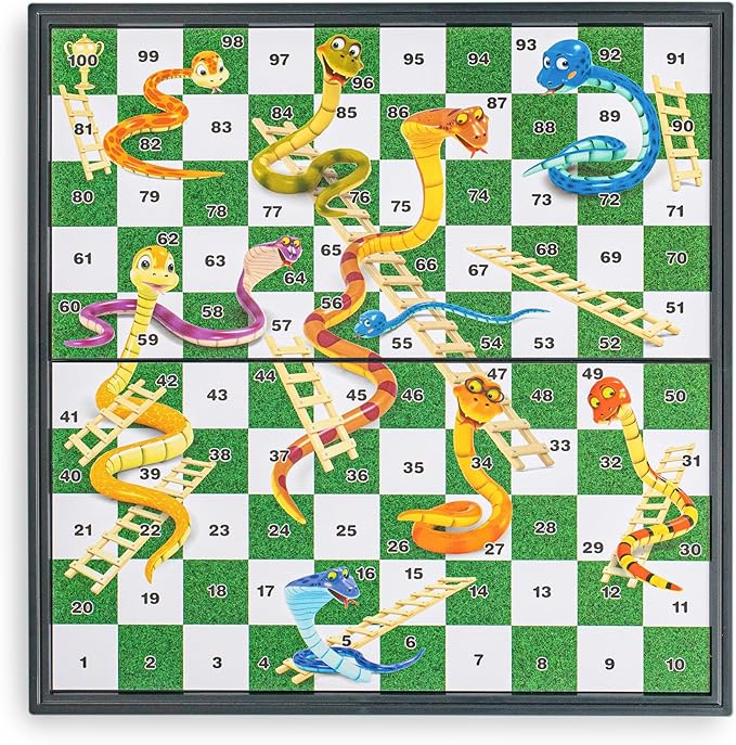 Magnetic Snakes and Ladders Board Game Set - 9.6 Inches