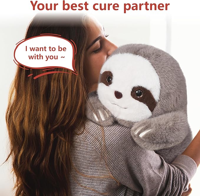 Niuniu Daddy 14" | 3.5 Pound Sloth Weighted Stuffed Animals, Heavy Sloth Pillowfort Plush Toys for Kids Adults, Weighted Beads for Stuffed Animals Body Pillow for Gift Birthday Christmas Holiday