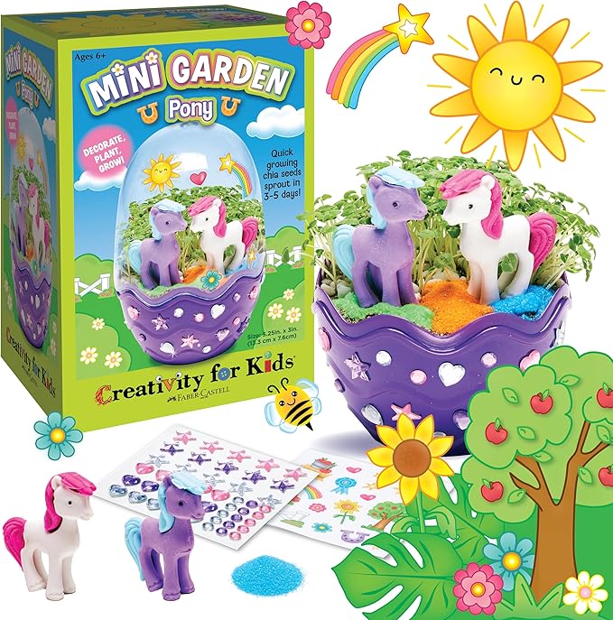 Creativity for Kids Mini Garden: Pony Terrarium Kit - Horse Gifts for Girls | Crafts for Kids and Girl Toys | Spring Crafts | Birthday Gift Ideas (Ages 6+)