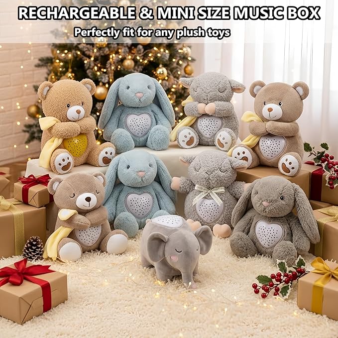 BEREST A13 White Noise Machine & Baby Sleep Soother with 15 Soothing Sounds & Projector Night Light Music Box, Cry Sensor, Rechargeable, Portable for Newborns, Toddlers, Attaches to Crib