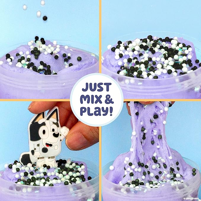 Bluey SLIMYGLOOP Mix’EMS – Muffin Cloud Slime, Marshmallow-Scented, Includes Glitter, Foam Balls & Collectible Muffin Charm