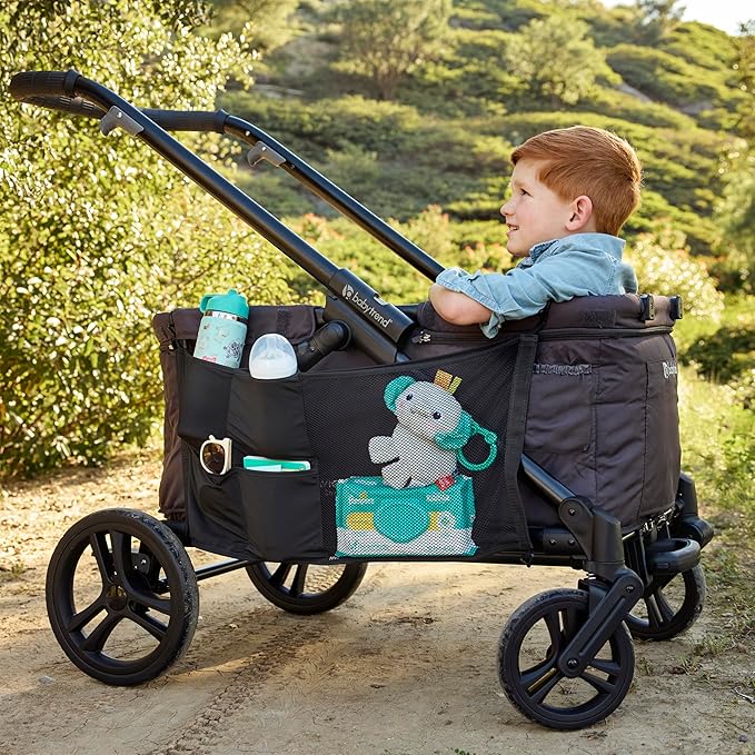 J.L. Childress Universal Stroller Wagon Organizer - Large Mesh Storage for Stroller Wagons with Adjustable Hooks, Baby Accessories & Cargo Storage, Easy Attachment & Install