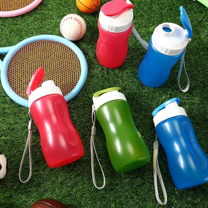 Domensi 36 Pack 12 oz Kids Plastic Water Bottles Reusable Plastic Sports Water Bottles Wide Mouth Leak Proof Lightweight for Boys Girls Child Toddler to School Travel Camping, DIY Gift