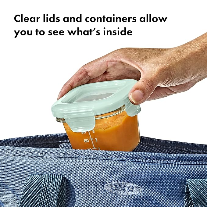 OXO Tot Glass Baby Blocks Food Storage Containers (4 oz) - Opal