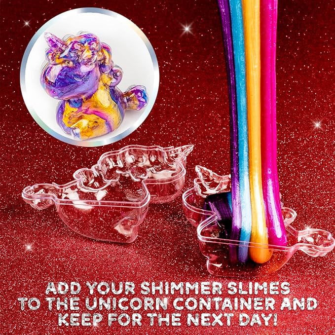 Original Stationery Unicorn Slime Kit for Girls Ages 7–12, DIY Shimmer Slime Set with Glow-in-The-Dark, Pearlescent, Holographic & Glitter Slimes, Creative Craft, Birthday Gift for Kids