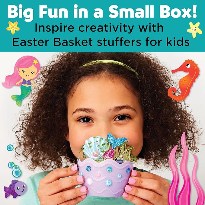 Creativity for Kids Mini Garden: Mermaid Terrarium Kit - Mermaid Gifts for Girls, Crafts and Toys, Stocking Stuffers for Kids (Ages 6+)