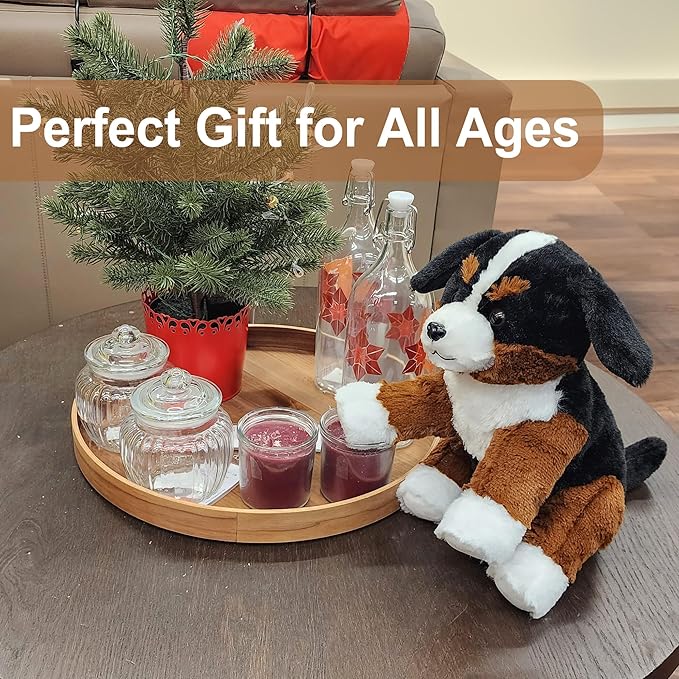 WEIGEDU Bernese Mountain Dog Stuffed Animals Puppy Plush Toys for Boy Girl Kids Gift Birthday, 12 inches