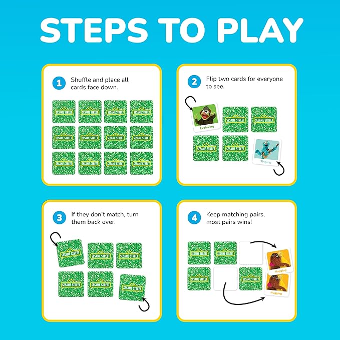 MasterPieces Kids Games - Sesame Street Matching Game - Fun for Kids and Family - Laugh and Learn